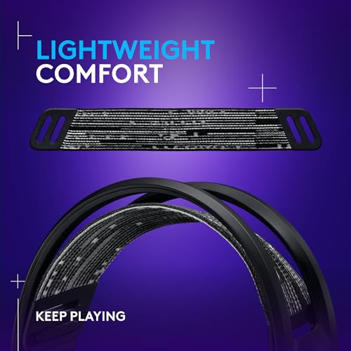 Logitech G733 Lightspeed Wireless Gaming Headset, Suspension Headband, Lightsync RGB, Blue VO!CE Mic, PRO-G Audio – Black, Gaming Headset Wireless, PC, PS5, PS4, Switch Compatible