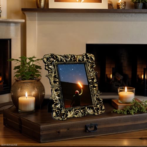 Silver Picture Frame 8x10 Ornate Vintage Baroque for Tabletop Wall Display, Gothic Antique Frame or Matted to 5x7 Photos