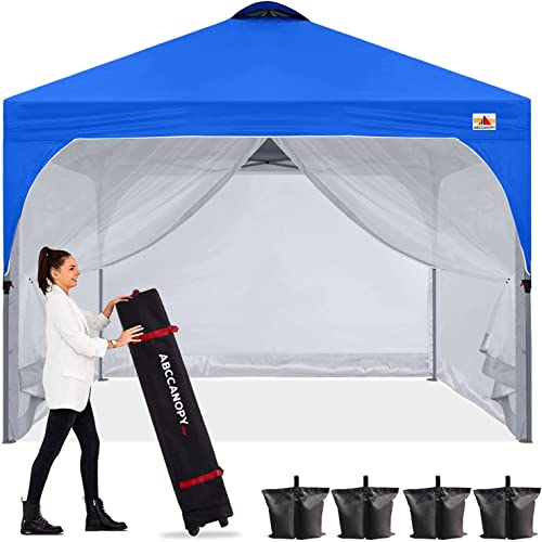 ABCCANOPY Pop Up Canopy - Outdoor Patio Portable Canopy Tent Heavy Duty for Backyard and Deck with 4 Sandbags(White, 10x10)