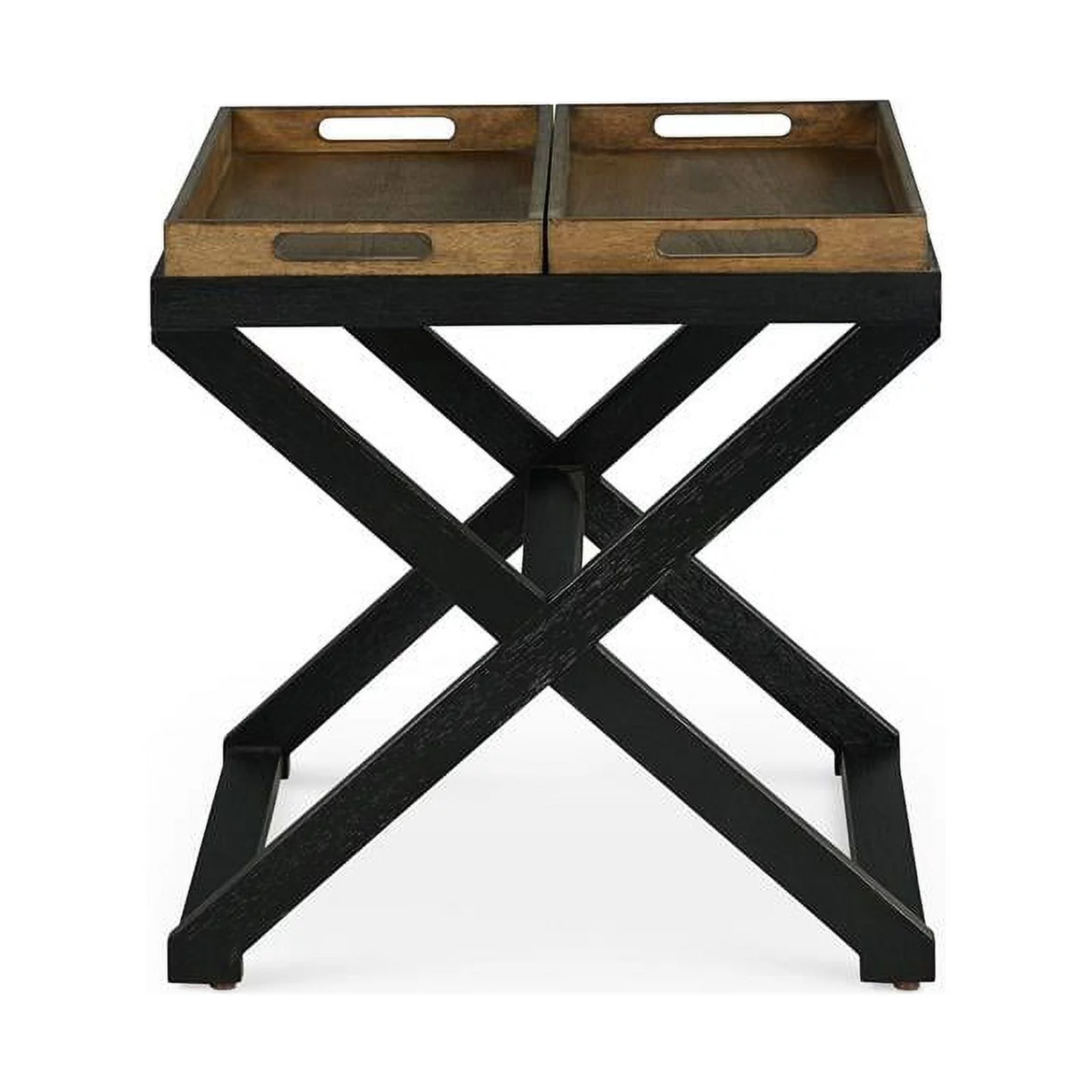 Topeka Walnut and Ebony Solid Wood End Table