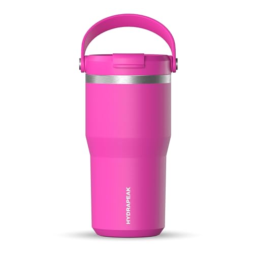 Hydrapeak Nomad 24 oz Tumbler with Handle and Straw Lid, Leakproof, Double Insulated, 24oz Cup Stainless Steel (Blush)