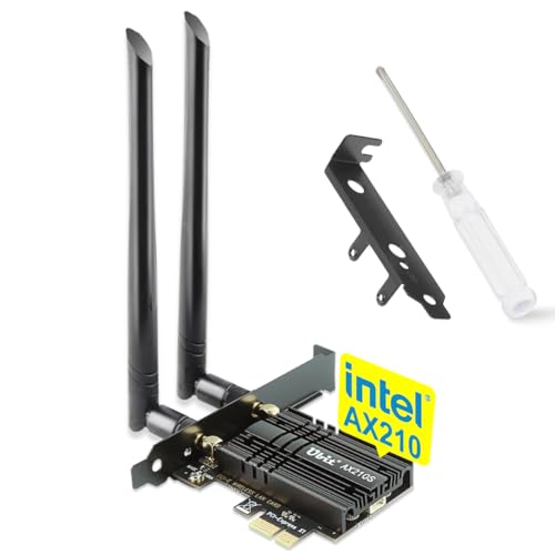 Ubit WiFi Card 6E 5400Mbps for Intel (6GHz&5Ghz&2.4GHz) PCIe WiFi Card, BT 5.2, PCIe Network Card with OFDMA,Ultra-Low Latency, Supports Windows 10/11 (64bit)