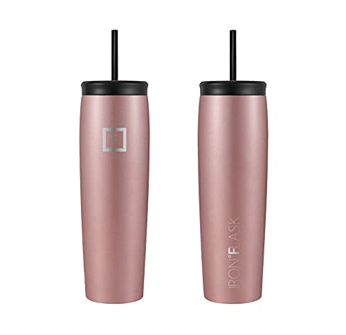 IRON °FLASK Nomad Tumbler - 2 Lids Straw/Flip, Vacuum Insulated Stainless Steel Bottle, Double Walled, Drinking Cup, Thermo Coffee Travel Mug, Water - Blue Waves, 16 Oz