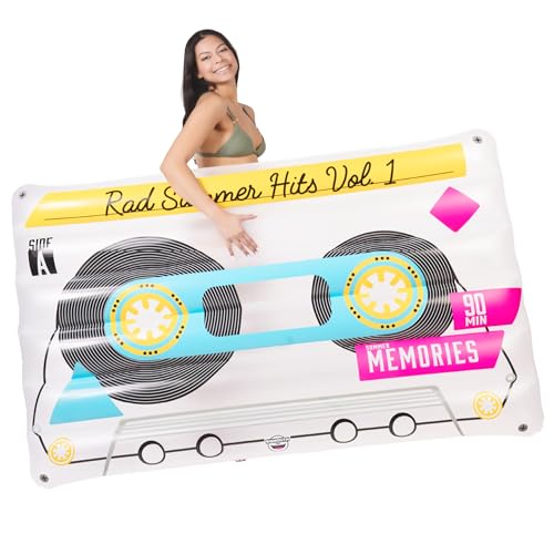BigMouth Inc. Giant Retro Pool Float, Blow Up Pool Raft, Over 5 Feet Long, Durable Inflatable Summer Party Water Toy