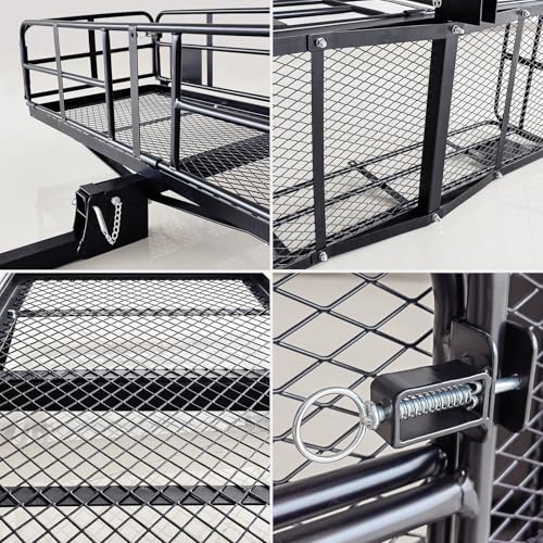 MeeFar Folding Hitch Mount Cargo Carrier Basket 60