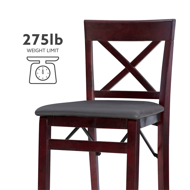 Linon Triena X Back Folding Bar Stool, 30 inch Seat Height