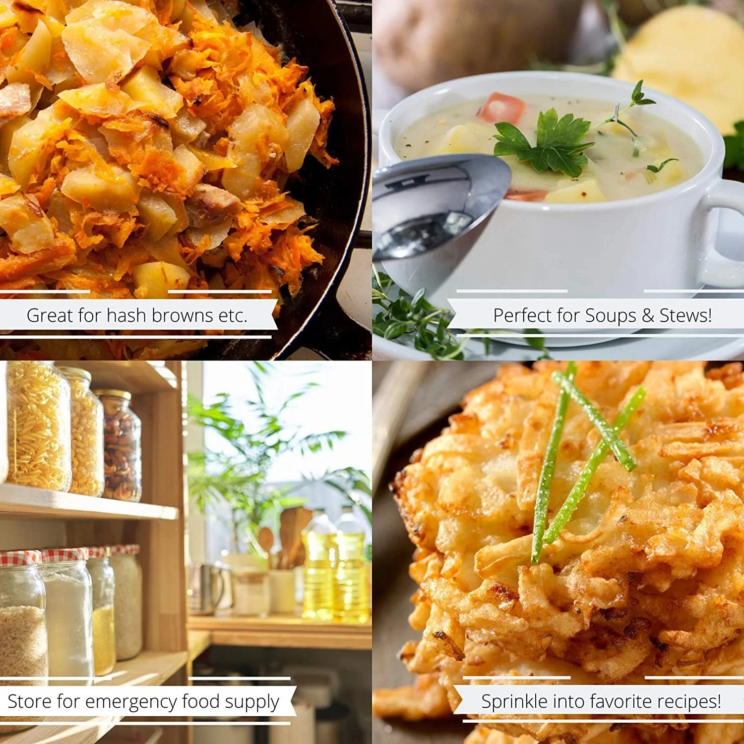 Dried Potato Dices by Its Delish, 1 lb 16 Oz Bag  Dehydrated Potatoes Dices & Flakes