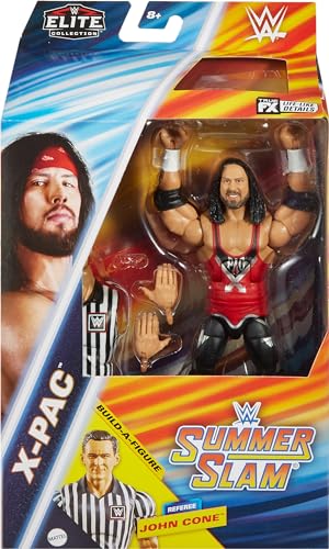 Mattel WWE Elite Collection Action Figure, SummerSlam X-Pac Collectible with Accessory & Referee Build-A-Figure Parts