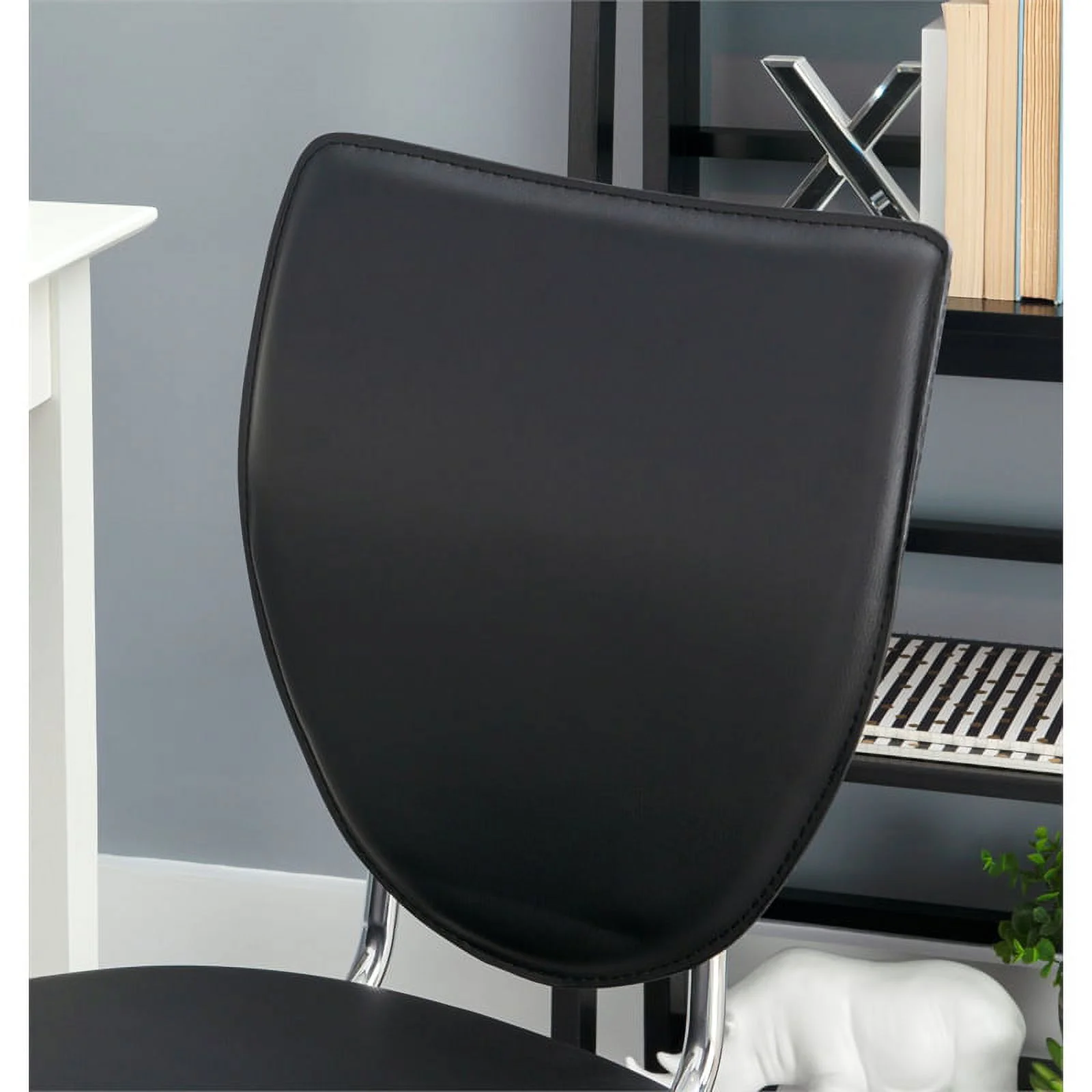 Riverbay Furniture Transitional Metal Stacking Side Chairs Set of Two in Black