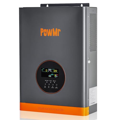 3000W Solar Inverter Pure Sine Wave, Peak 9000W, Low-Frequency Inverter Charger 24V to 110V Built-in 60A MPPT Controller, fit for Lead-Acid Lithium Battery and Support Utility/Generator/Solar Charge
