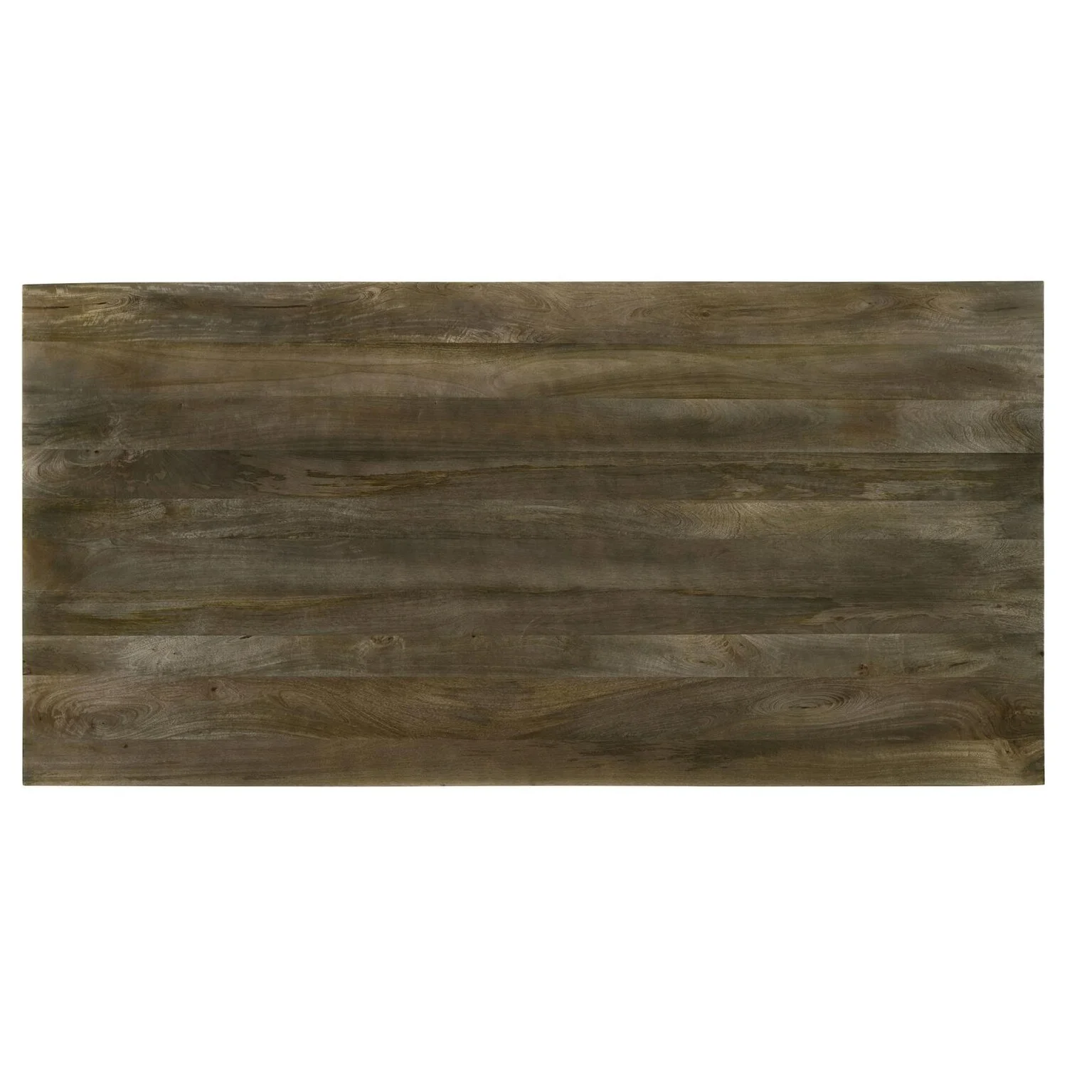 Benjara BM307148 80 in. Brown Mango Wood Double V Shaped Rectangular Base Dining Table