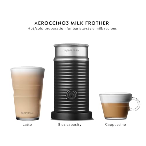 Nespresso Vertuo Plus Coffee and Espresso Maker by De'Longhi, Grey with Aeroccino Milk Frother