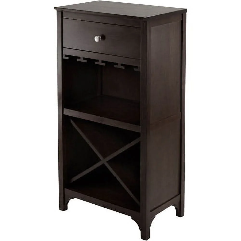 Winsome Wood Ancona Modular Wine Cabinet, X-Shelf, Dark Espresso
