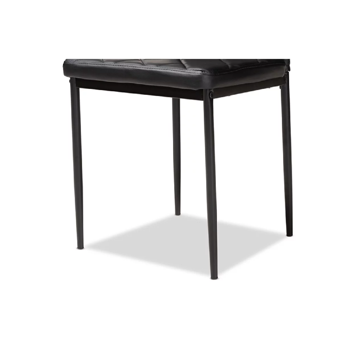 Baxton Studio Blaise Modern and Contemporary Black Faux Leather Upholstered Dining Chair (Set of 4)