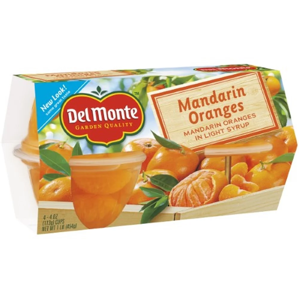 Del Monte Fruit Cup Snacks Mandarin Oranges in 100% Juice Fruit Cups (Pack of 3)