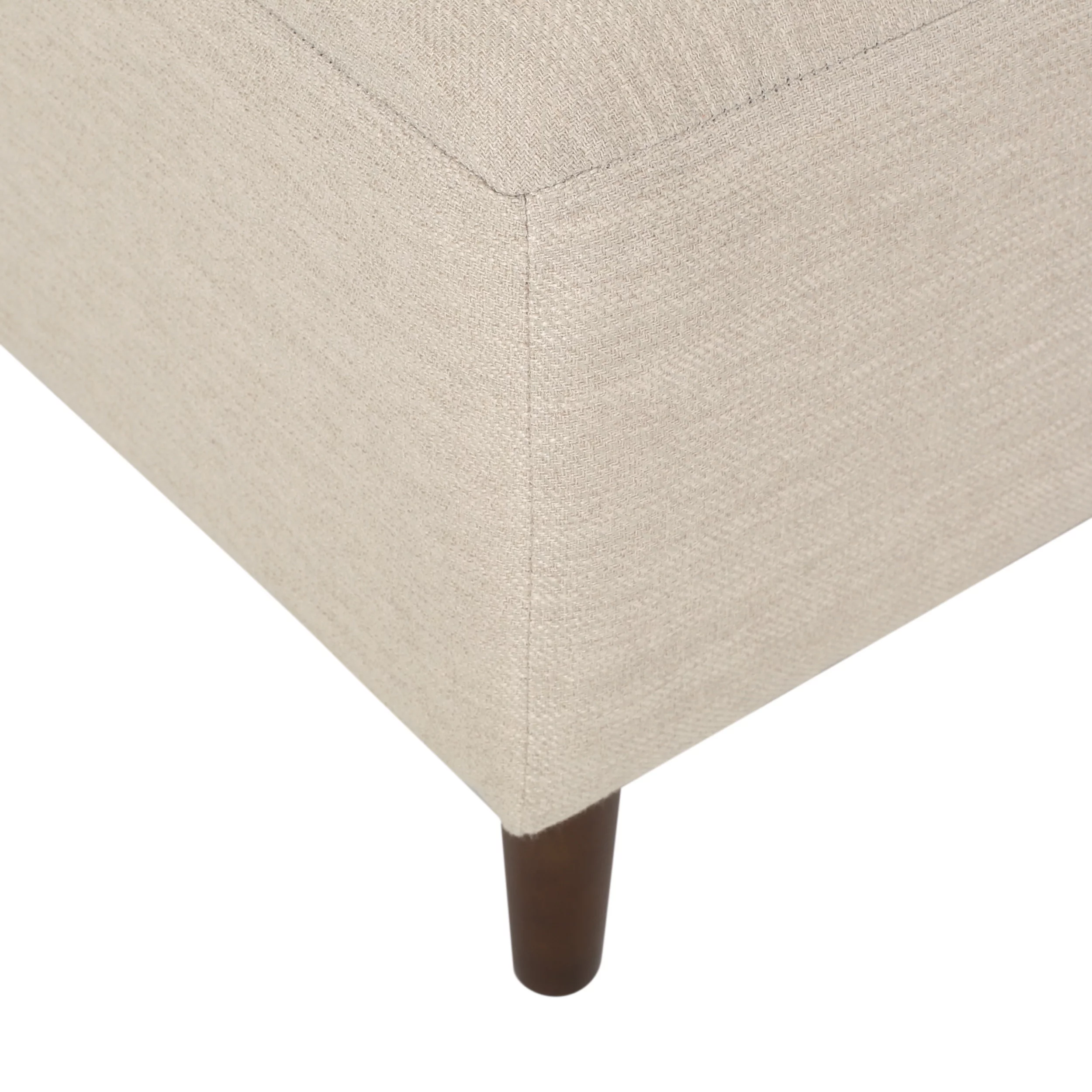 Noble House Lancer Fabric Tufted Chaise Lounge with Bolster Pillow, Beige and Natural Walnut