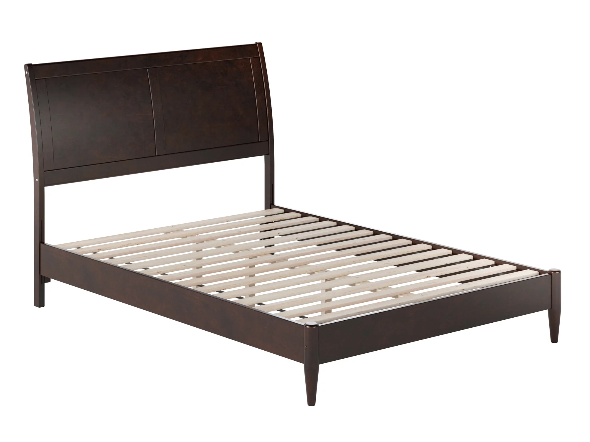 AFI Valencia Full Solid Wood Low Profile Sleigh Platform Bed, Espresso