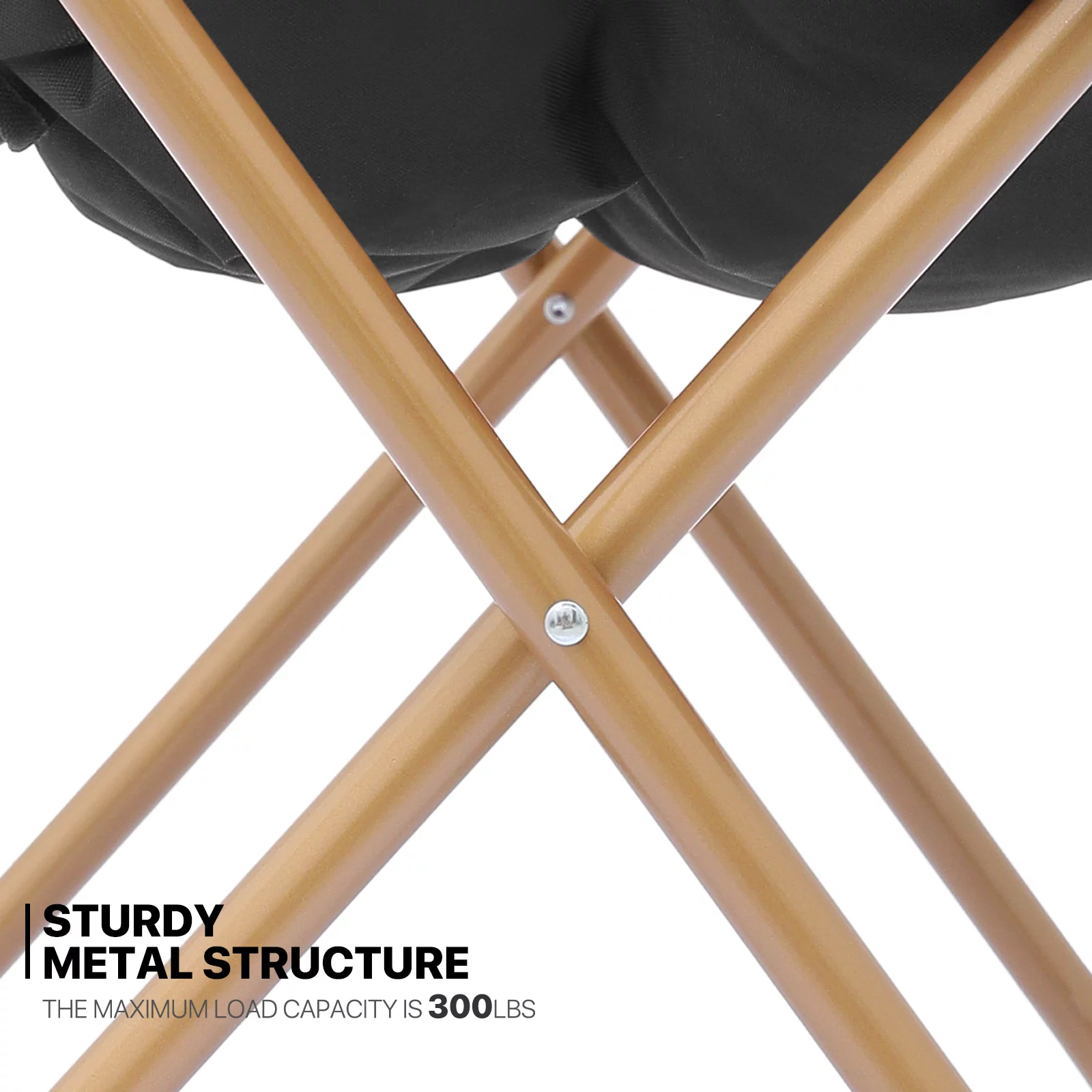 MoNiBloom Set of 2 Saucer Chair with Ottoman, Faux Fur Folding Chair and Footrest Set with Metal Frame, Foldable Lounge Chair and Foot Stool Set, Black