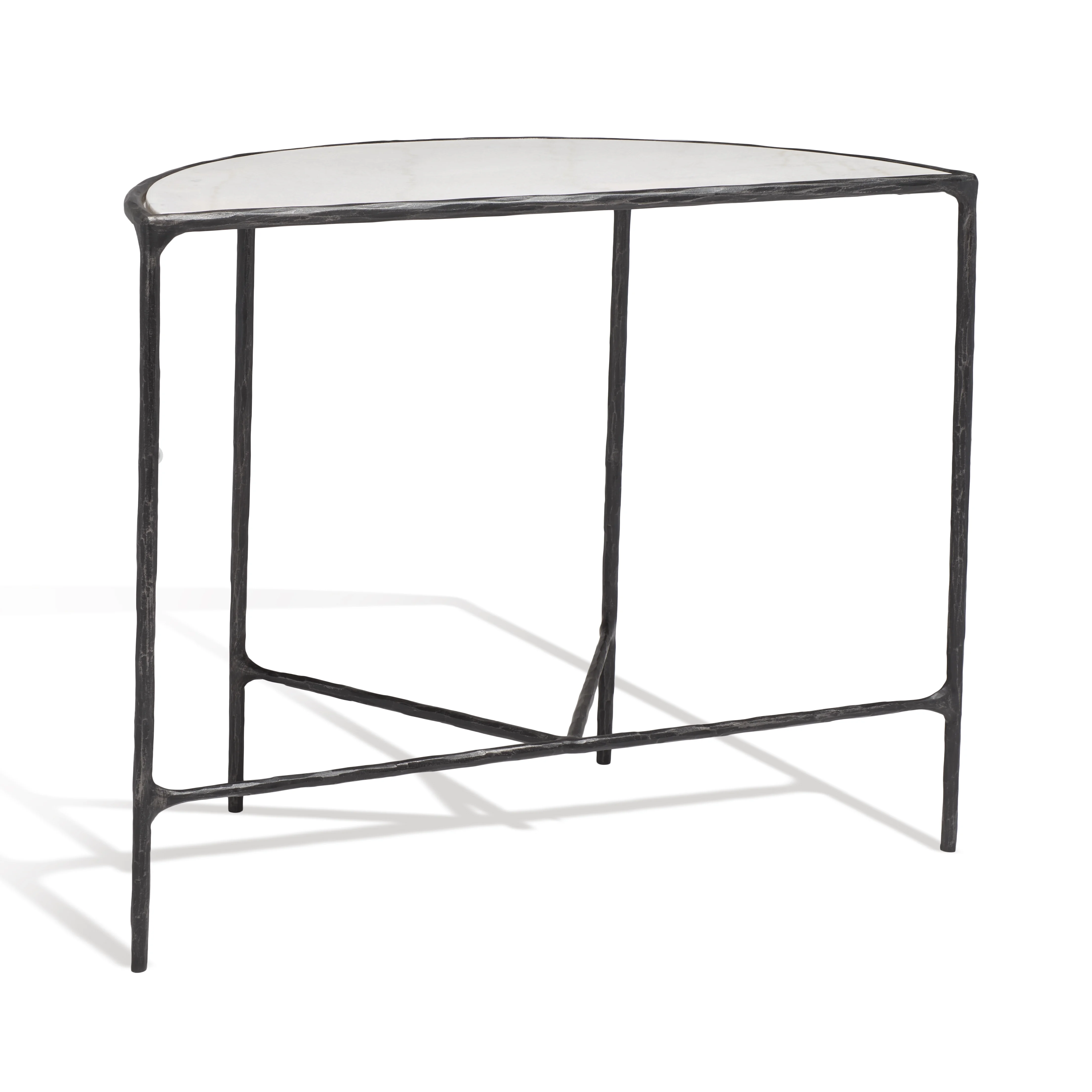 SAFAVIEH Couture Jessa Glam Metal Console Table, Black/White