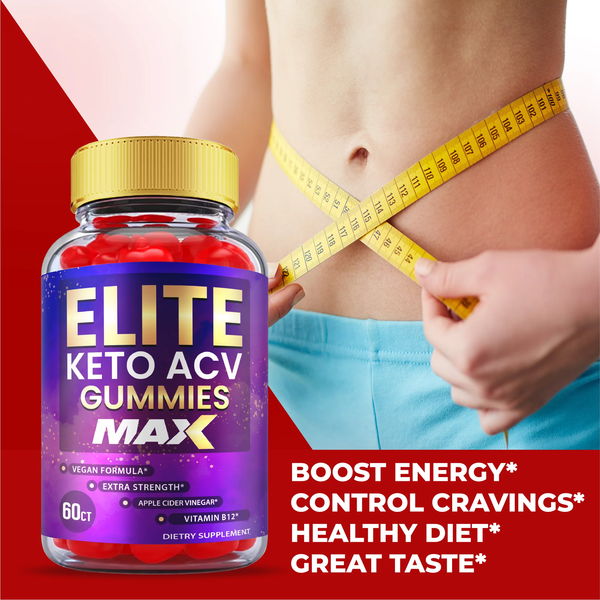 (3 Pack) Keto Elite Max Plus ACV Gummies (180 Gummies)