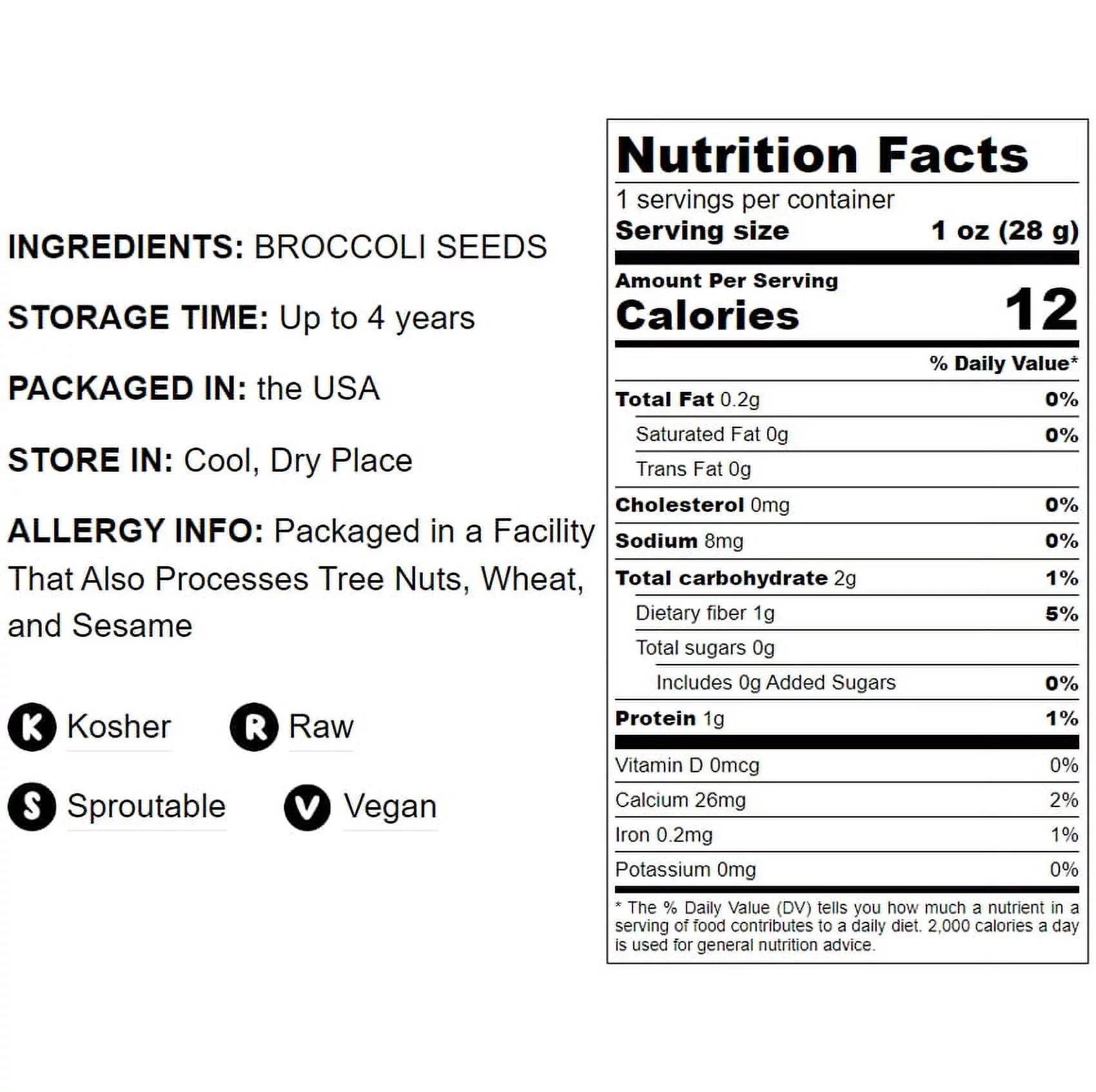 Broccoli Sprouting Seeds, 10 Pounds — Kosher, Sproutable, Raw, Vegan — by Food to Live