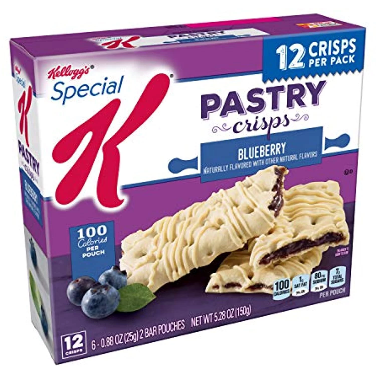 Kelloggs Special K, Pastry Crisps, Blueberry, 5.28Oz (8 Count)