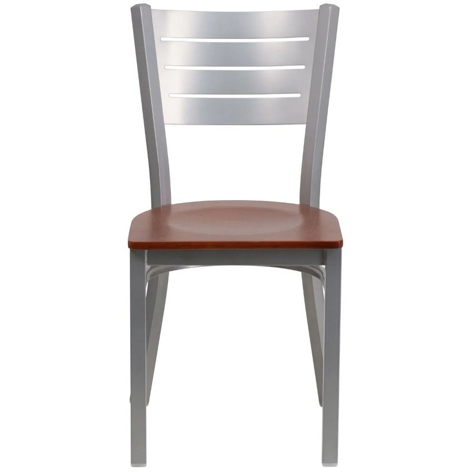 Bowery Hill Restaurant Dining Chair in Cherry and Silver
