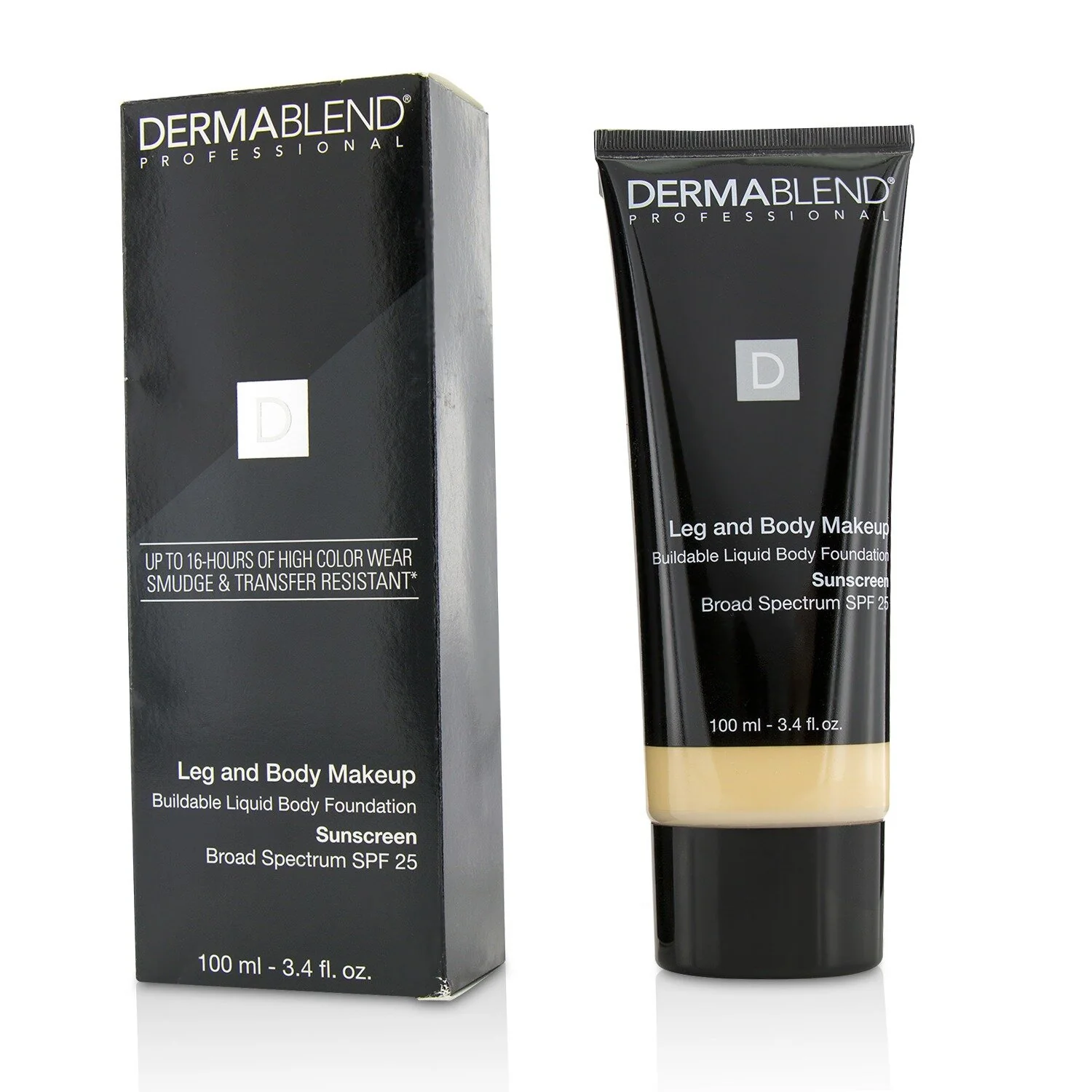 Dermablend Leg and Body Make Up Buildable Liquid Body Foundation Sunscreen Broad Spectrum SPF 25 - #Deep Natural (Exp. Date 12/2022)  100ml/3.4oz