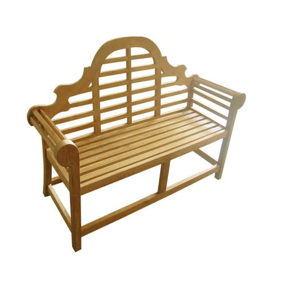 D-Art Collection Teak Lutyen 3 Seater Bench in solid teakwood natural color
