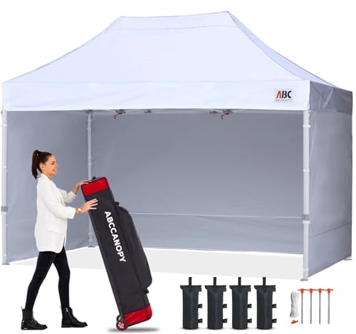 ABCCANOPY Easy Pop Up Canopy Tent with Sidewalls 10x10 Commercial -Series, White