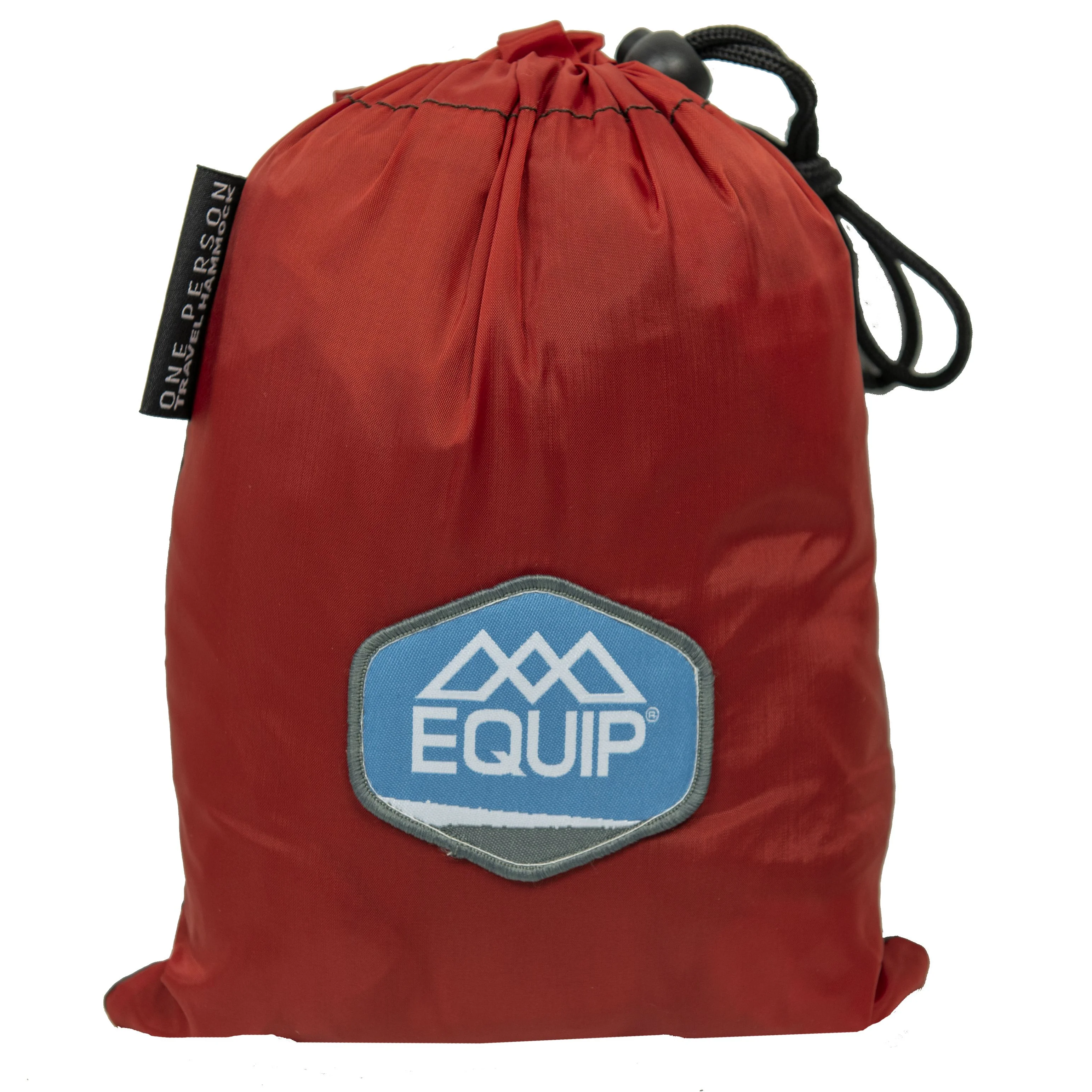 Equip Lightweight Portable Nylon Camping Travel Hammock, 1 Person Red and Taupe, Size 116