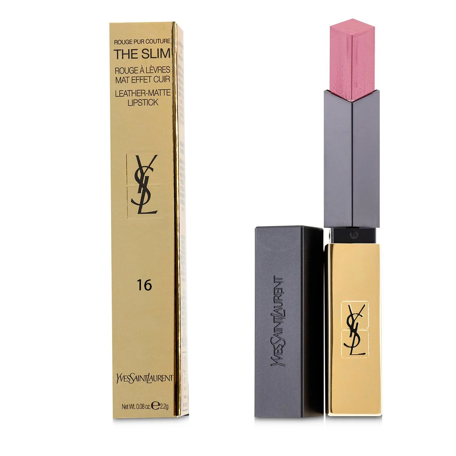 Yves Saint Laurent Rouge Pur Couture The Slim Leather Matte Lipstick - # 8 Contrary Fuchsia  2.2g/0.08oz