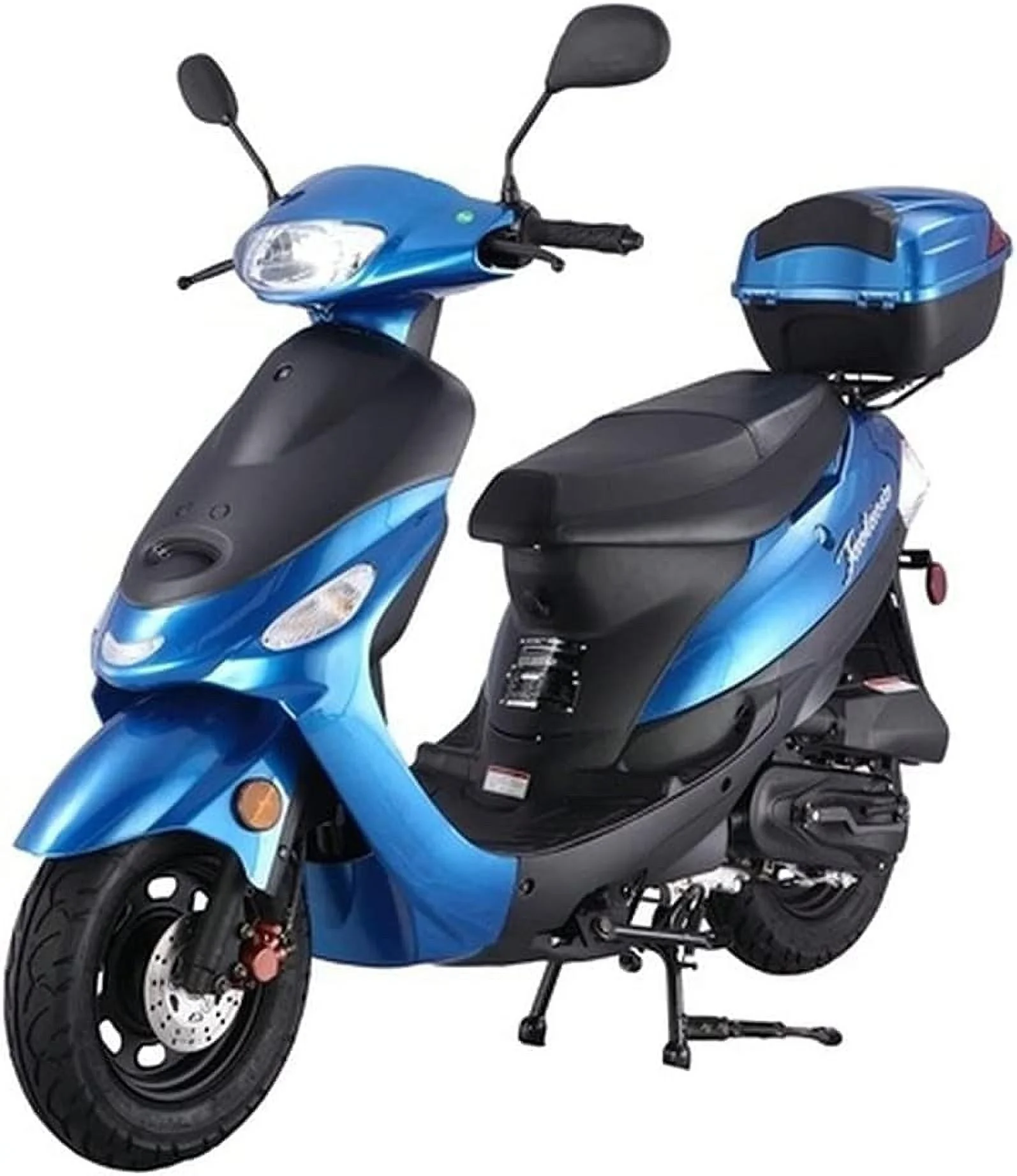 HHH 2023 Brand New Upgraded 49cc/ 50cc Gas Fully Automatic Scooter Moped MP50-02 with Matching Trunk - Sporty Blue