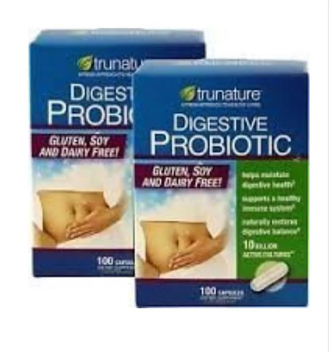 Trunature Digestive Probiotic Capsules, 100 Count ( 2 Pack )