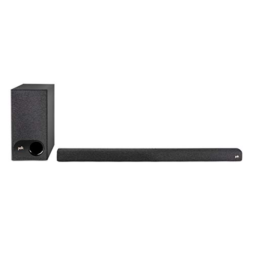 Polk Audio Signa S2 Sound Bar & Wireless Subwoofer – Exclusive VoiceAdjust Technology, Ultra-Slim Design, Works with 4K & HD TVs, HDMI & Optical, Bluetooth, Wireless Streaming