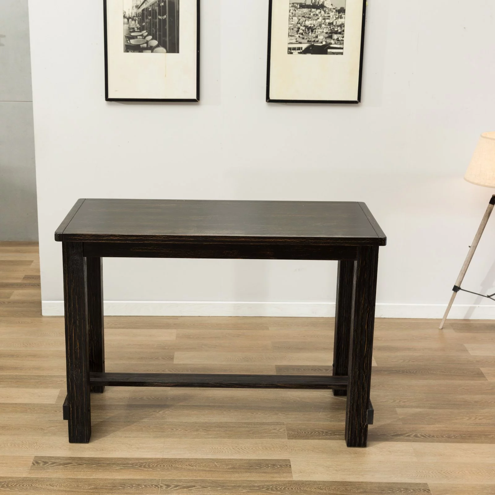 Roundhill Furniture Lotusville 64 in. Rectangular Wooden Bar Height Table