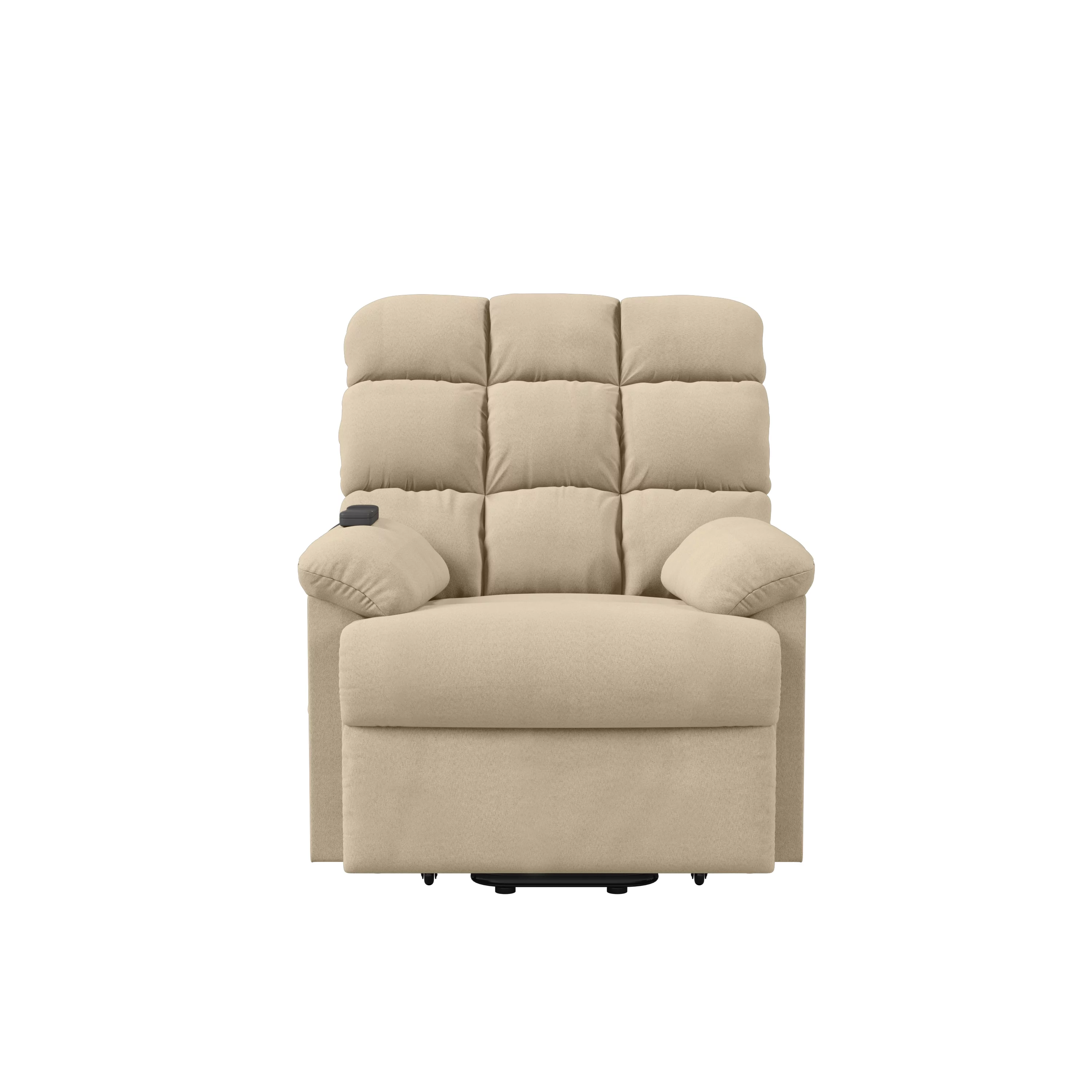 Homesvale Microfiber Khaki Wall Hugger Recliner with Power Lift