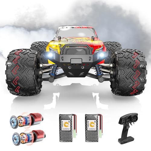 DEERC 9206E DIY Extra Shell 1:10 Scale Large RC Cars,48+ KM/H Hobby Grade High Speed Remote Control Car for Adults Boys,All Terrain 4WD 2.4GHz Off Road Monster RC Truck with 2 Battery for 40+ Min Play