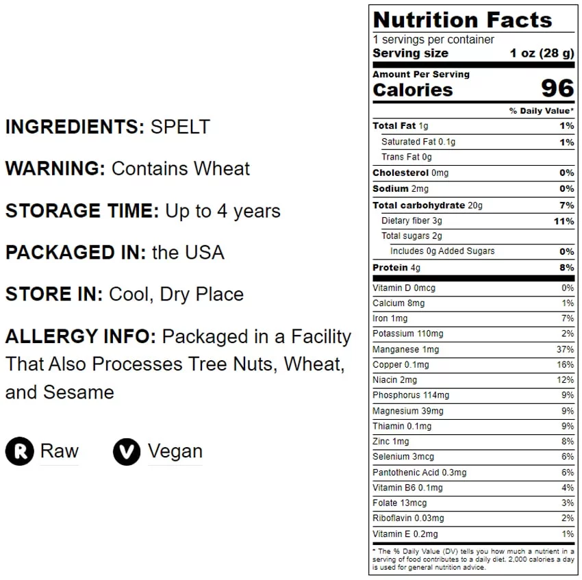 Spelt Berries, 10 Pounds – Rich in Fiber, Protein, and Iron. Made in USA