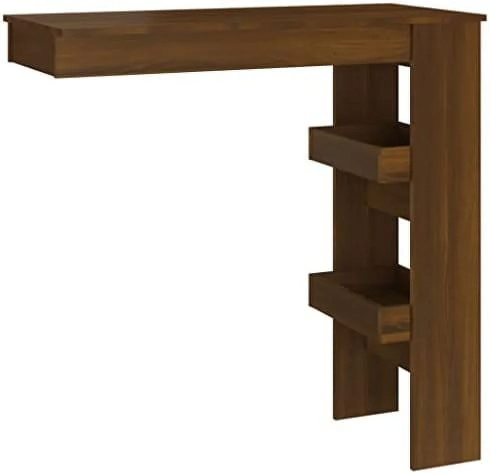 KHBIULIFE Wall  Table in Black - Modern and Sleek Design for Indoor Use - Durable Engineered Wood with  Compartments - 40.2"x17.7"x40.7"  Assembly Required