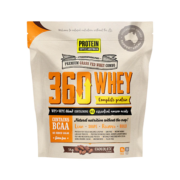 Protein Supplies Australia 360Whey Chocolate WPI+WPC Combo 1kg