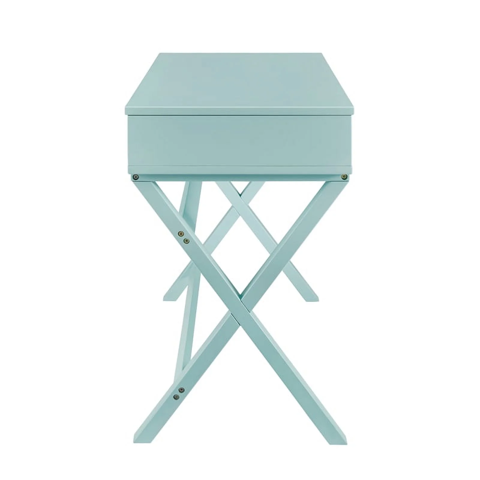Riverbay Furniture Transitional Wood Lift Top Stand Up Desk in Turquoise Blue