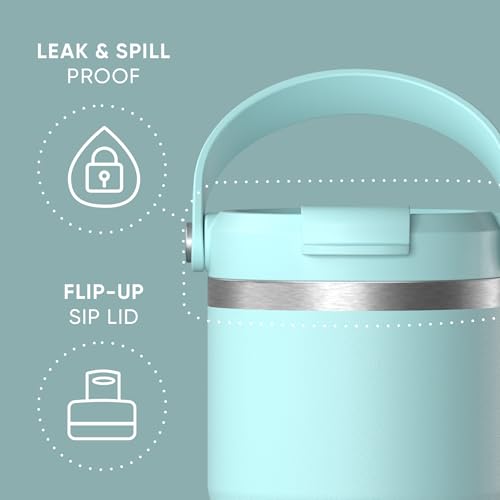 Hydrapeak Nomad 24 oz Tumbler with Handle and Straw Lid, Leakproof, Double Insulated, 24oz Cup Stainless Steel (Blush)