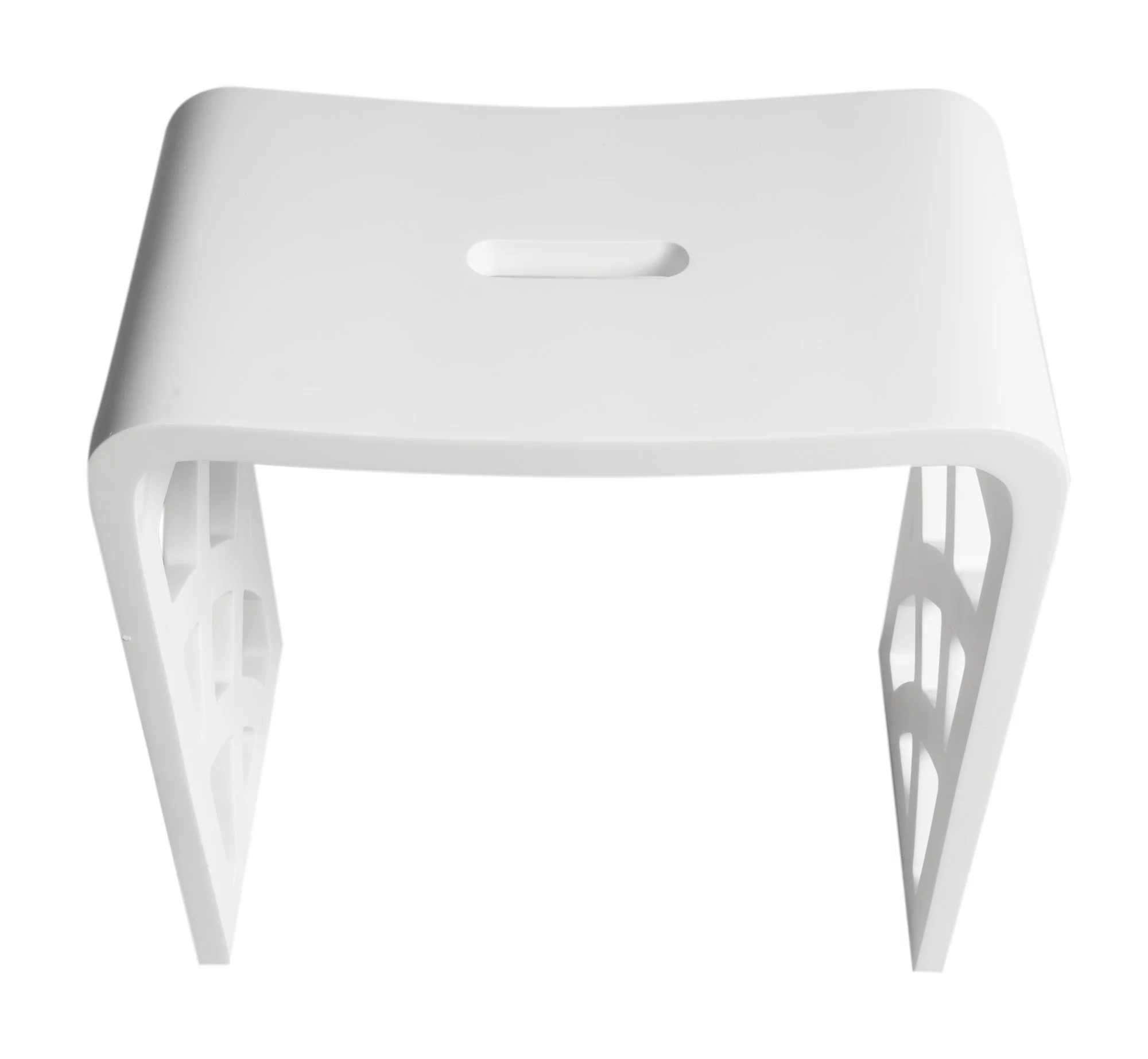 ABST88 Designer White Matte Solid Surface Resin Bathroom / Shower Stool