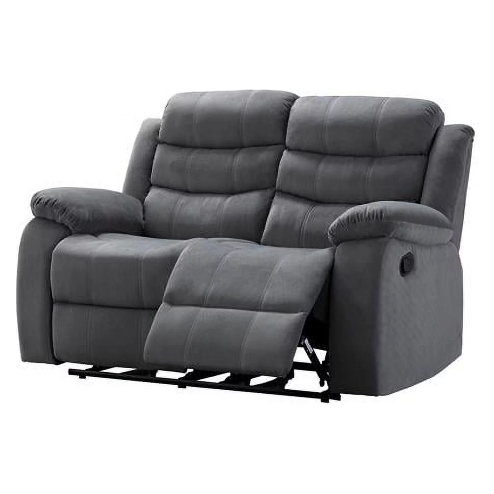 Pemberly Row Contemporary Microfiber Living Room Loveseat In Gray