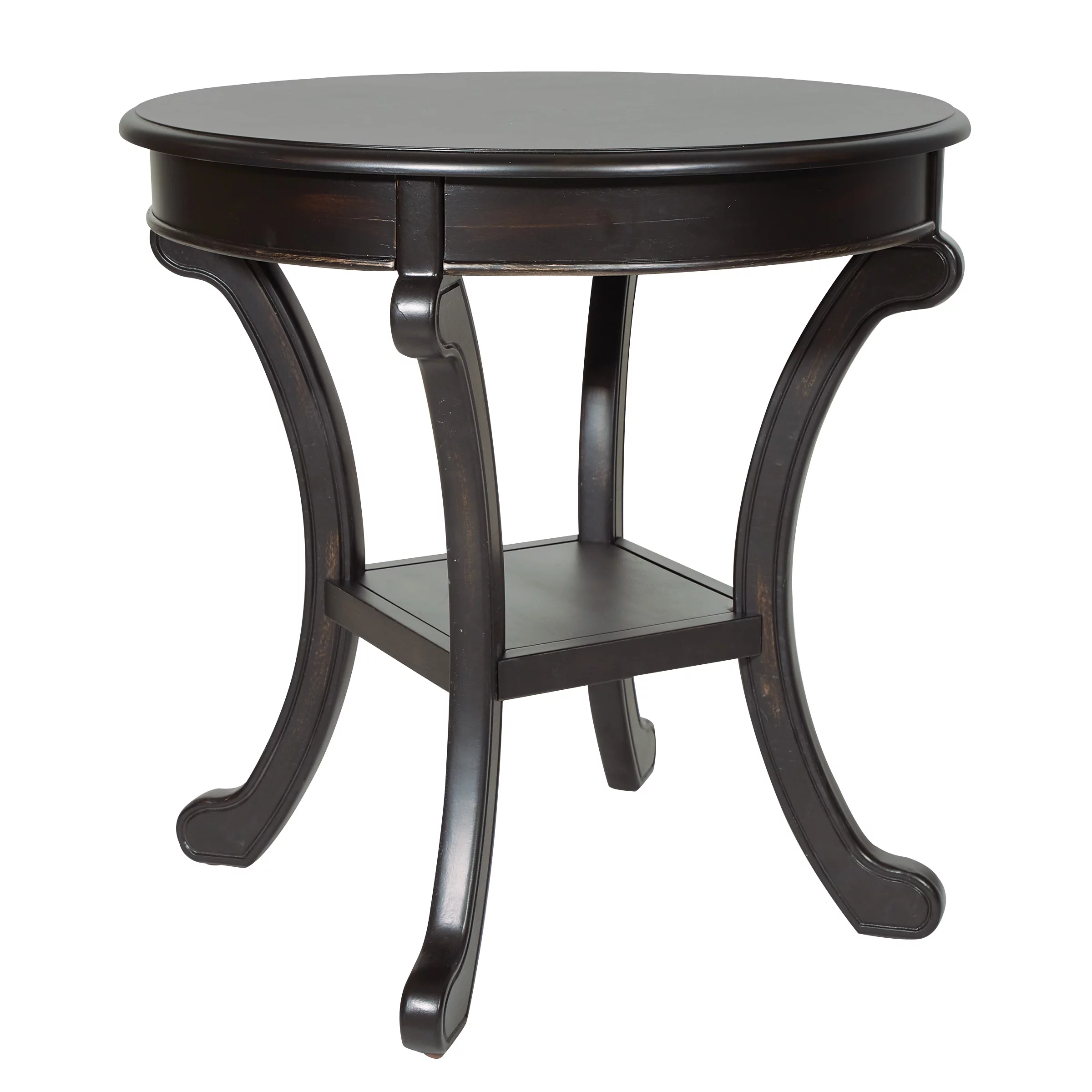 Vermont Accent Table in Antique Black Wood Finish