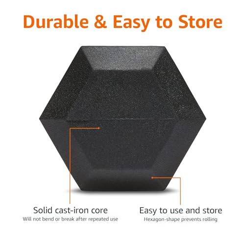 Amazon Basics Rubber Hex Dumbbell Hand Weight