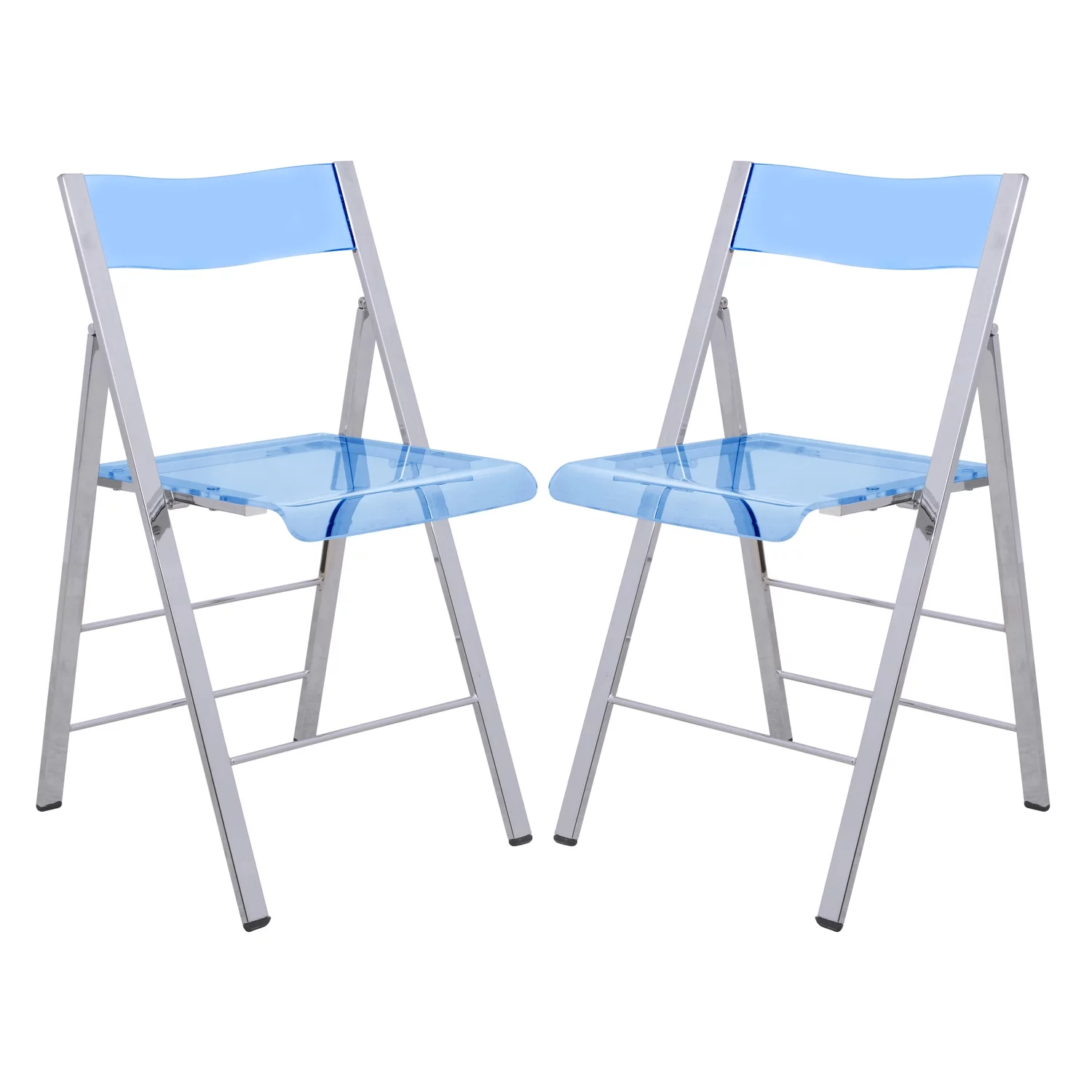 HomeStock Vintage Variety Modern Acrylic Folding Chair, Set of 2