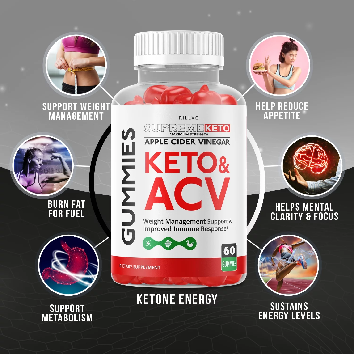 (3 Pack) Supreme Keto Gummies - Supreme Keto ACV Gummy’s - Supplement for Weight Loss - Energy & Focus Boosting Dietary Supplements for Weight Management & Metabolism - 180 Gummies