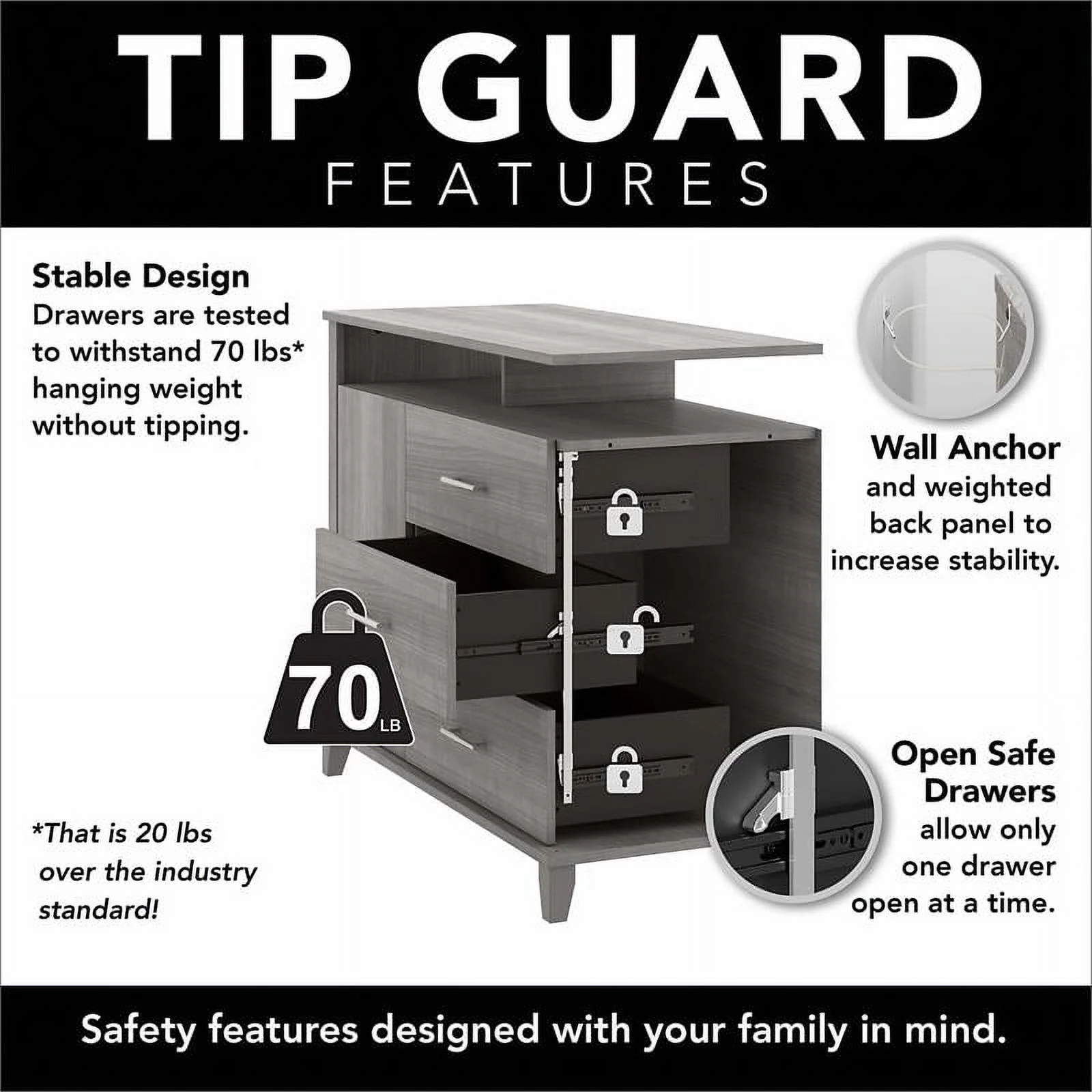 Pemberly Row Tall Sideboard Buffet Cabinet in Platinum Gray - Engineered Wood